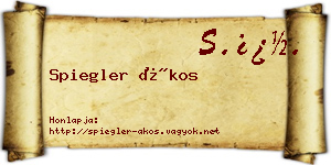 Spiegler Ákos névjegykártya